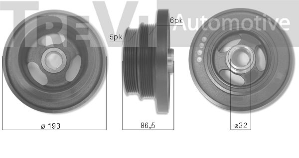 TREVI AUTOMOTIVE skriemulys, alkūninis velenas PC1165